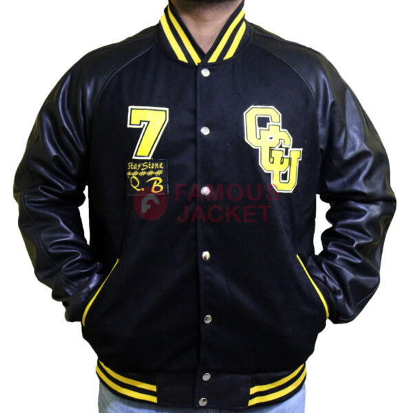 Justice League Cyborg Black Mens Varsity Letterman Jacket