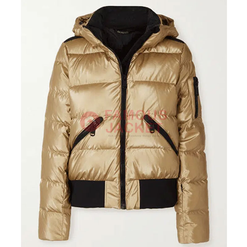 Juno Temple Puffer Jacket | Ted Lasso Keeley Jones Golden Puffer Jacket