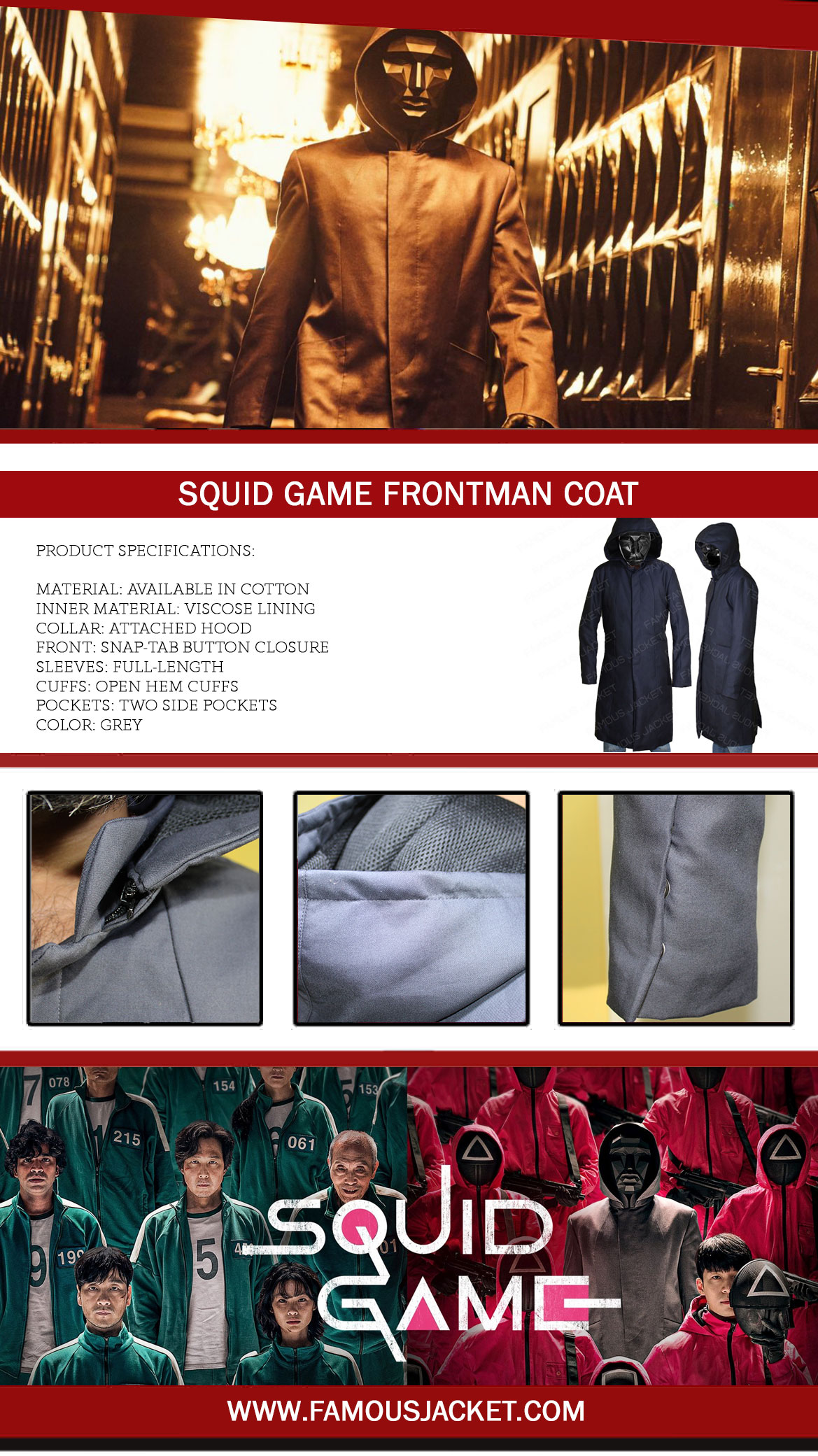 Tom Choi Squid Game 2021 Frontman Cotton Coat