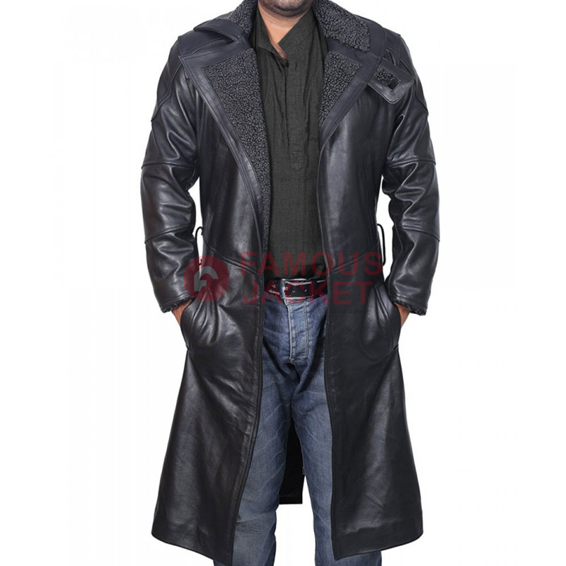 Blade Runner Leather Coat | Ryan Gosling 2049 Officer K Trench Coat