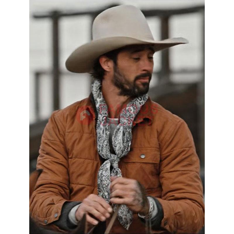 Ryan Bingham Puffer Jacket | Walker Yellowstone S04 Brown Jacket