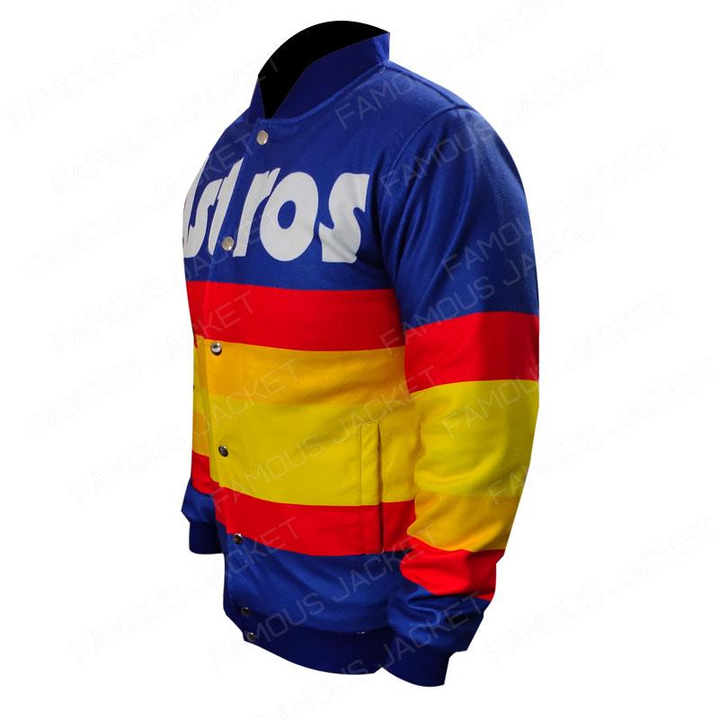 Astros Sweater Jacket | Kate Upton Blue Rainbow Stripe Jacket