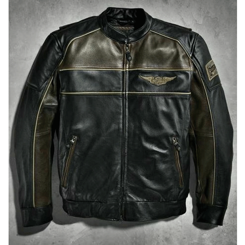 Harley Davidson Reflective Jacket | Mens Biker Leather Jacket