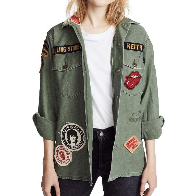 Rolling Stones 1975 Army Green Cotton Fabric Jacket
