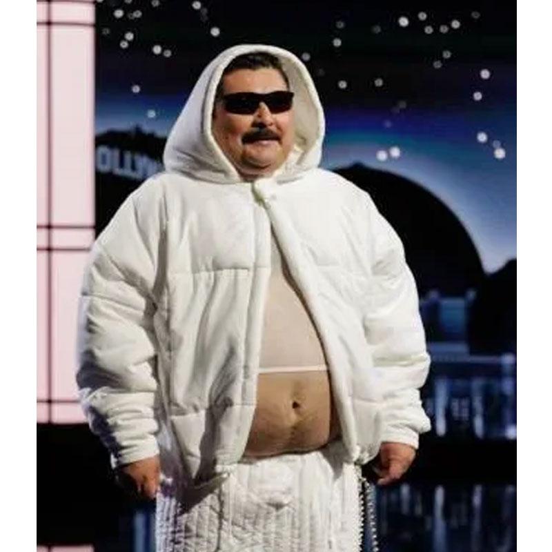 Guillermo Rodriguez Super Bowl MVP White Hooded Puffer Jacket