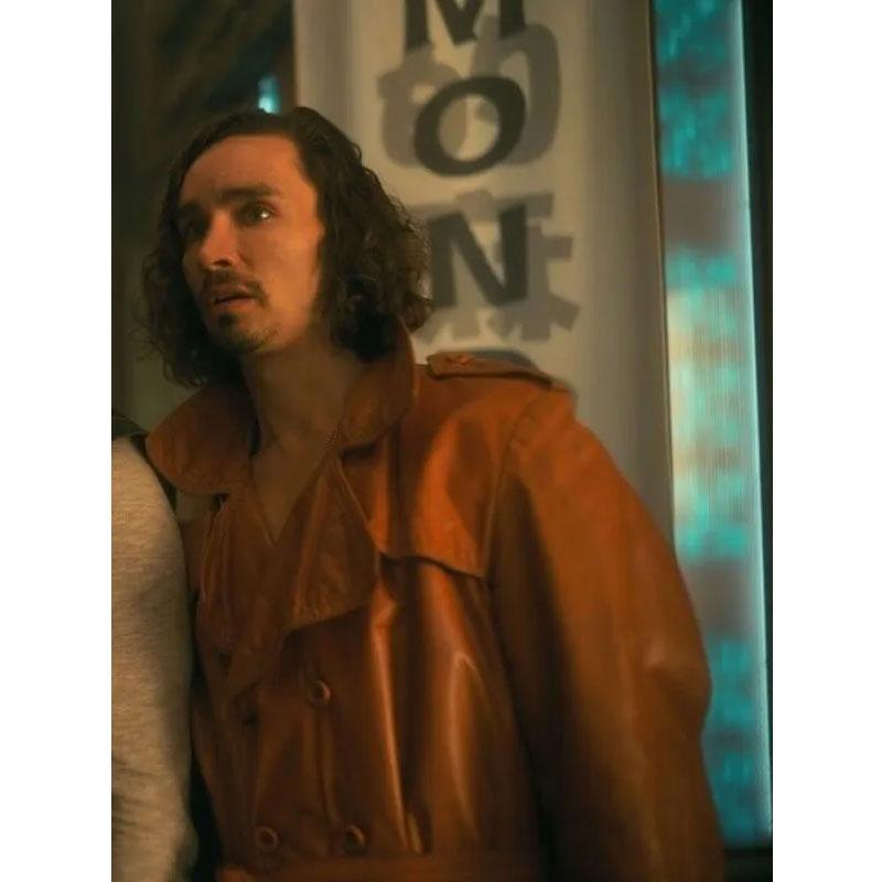The Umbrella Academy Klaus Hargreeves Brown Leather Trench Coat 